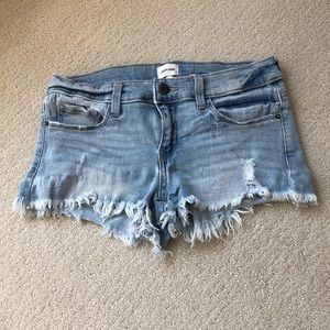 Low rise jean shorts